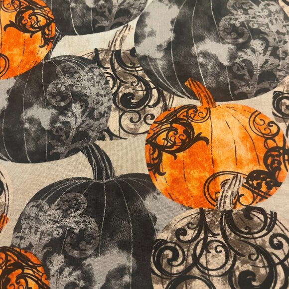 DESIGNER PUMPKINS Handmade Cotton Pillowcase fits a Standard or Queen Pillow - Picture 2 of 3